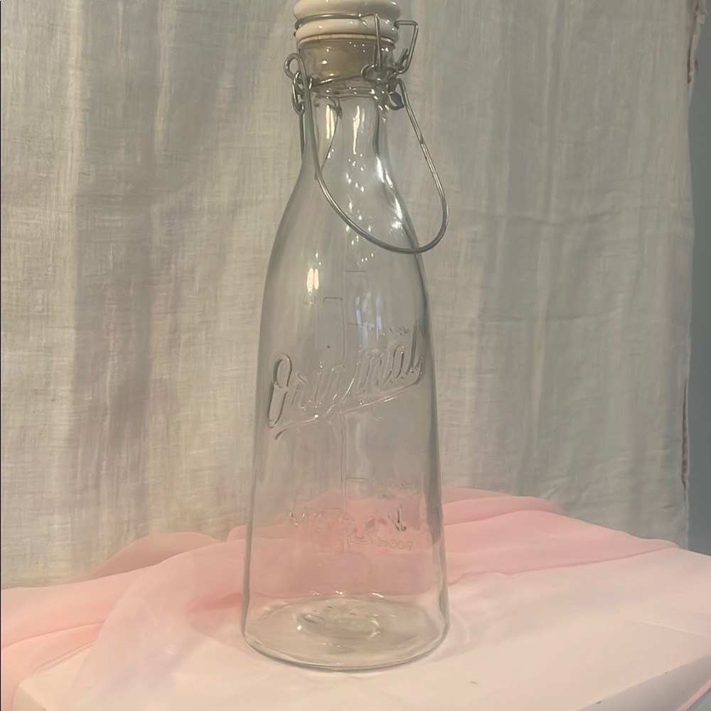 Original Mason Glass Bottle with Metal Clamp